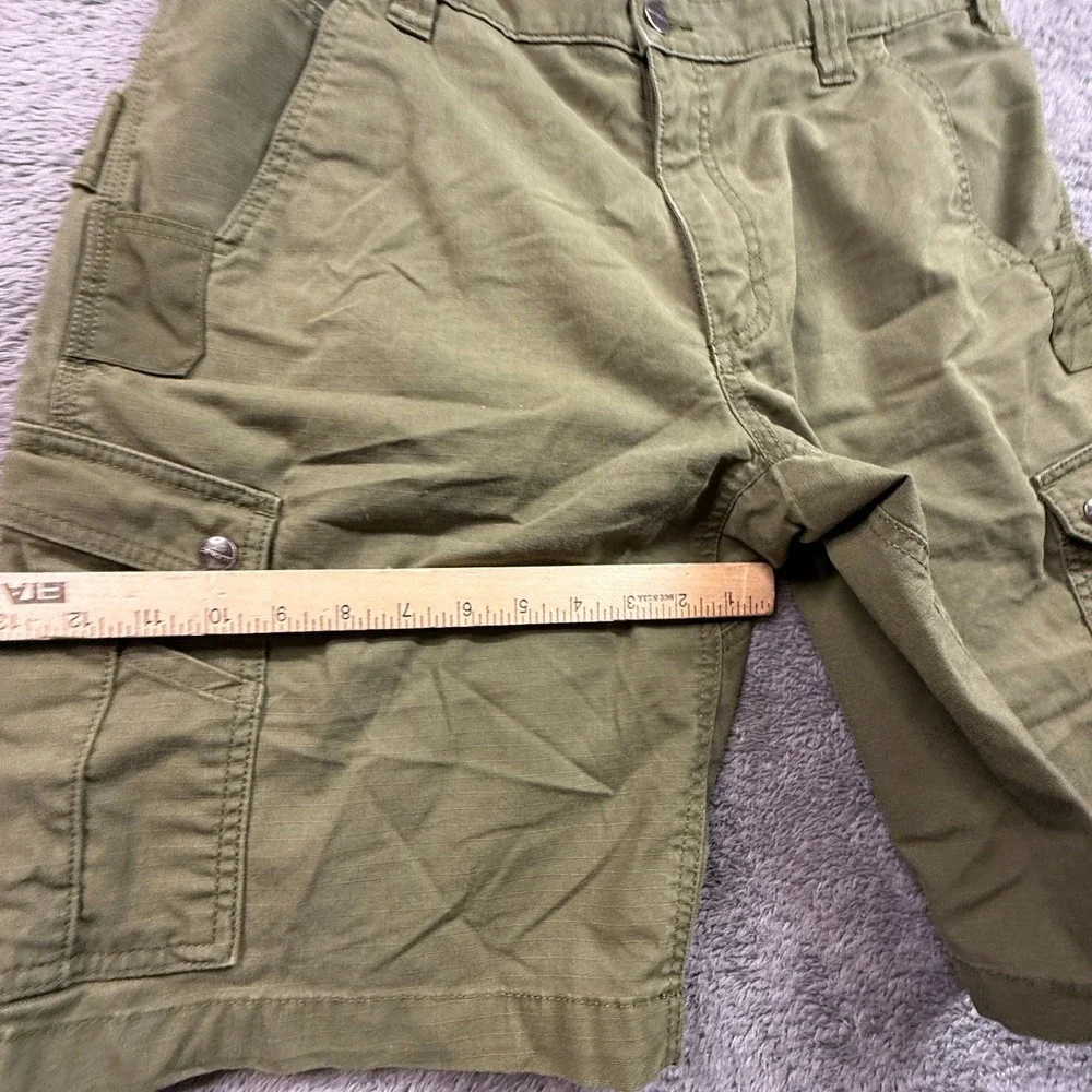 Carhartt Rugged Flex Canvas Relaxed Fit Cargo Shorts Men 36 Olive Green Workwear